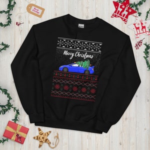 Honda Civic Ugly Christmas Sweater, Merry Christmas Sweatshirt, Classic Sports Car, Christmas Gift, Car Guy Holiday Gift, Ugly Xmas Sweater