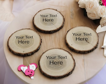 Personalisiertes Holzuntersetzer-Set mit Gravur - Perfektes Geschenk zum Valentinstag, zur Hochzeit, zur Verlobung, zum Jahrestag oder zu Weihnachten