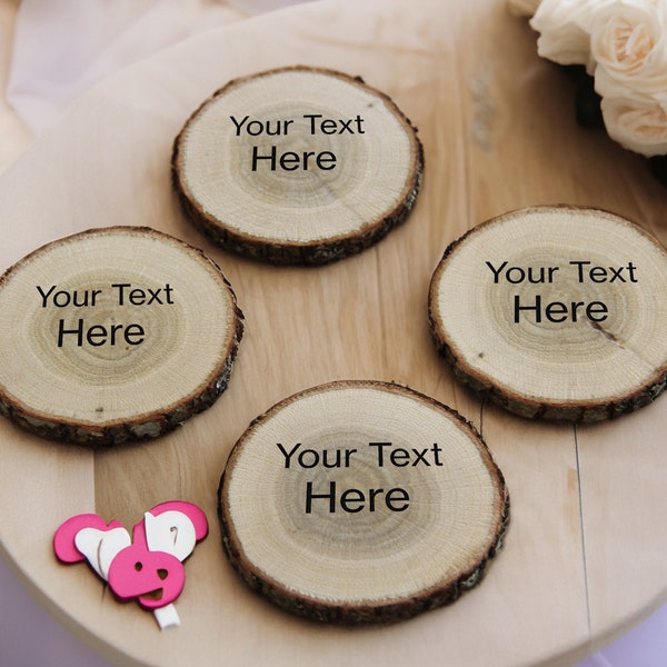 Custom Engraved Wood Coaster Set - Perfect Gift for Valentine's Day, Wedding, Engagement, Anniversary, or Christmas