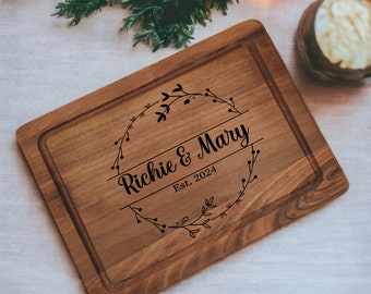 Couple Cutting Board, Custom Wedding Gift, Newlywed Gift, Bridal Shower Gift, Engagement Gift, Gift For Couple, Personalized Cutting Board