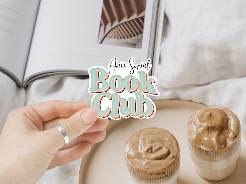 Anti Social Book Club, Book Lover Sticker, Kindle Stickers, Booktok, Bookstagram, Reader Gift, Bookish Gift, Stickers for Kindle, Bookworm