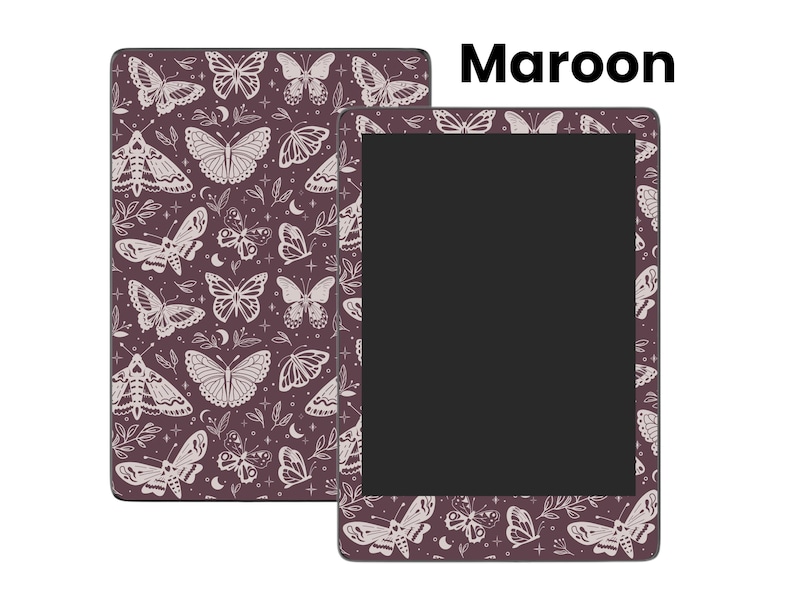 Maroon Kindle Insert, Kindle Decal Paperwhite, Kindle Oasis Decal, Kindle Cover Decal, Kindle Insert for Clear Case, Kindle Decor, Decal for Kindle