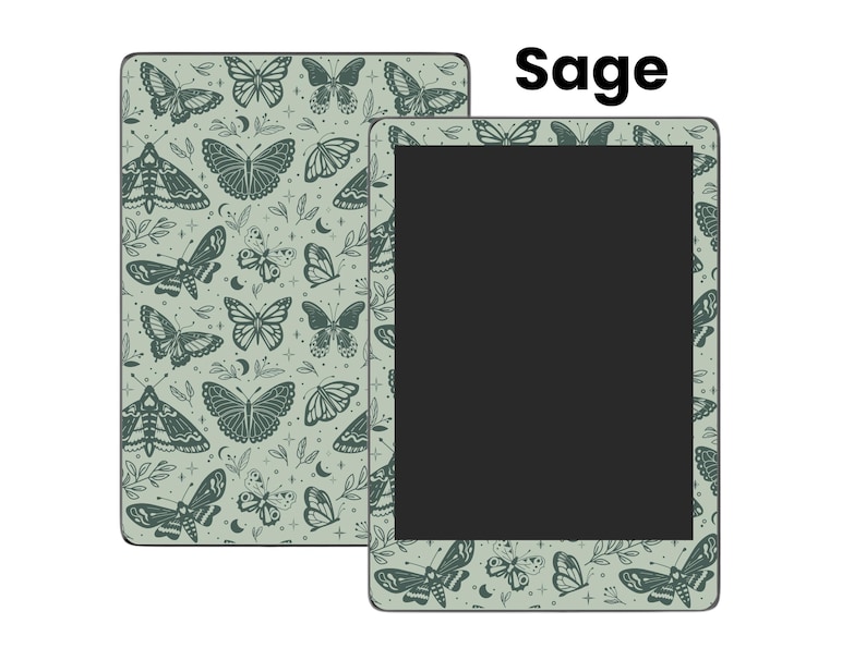 Sage Kindle Insert, Kindle Decal Paperwhite, Kindle Oasis Decal, Kindle Cover Decal, Kindle Insert for Clear Case, Kindle Decor, Decal for Kindle