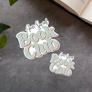 Anti Social Book Club, Book Lover Sticker, Kindle Stickers, Booktok, Bookstagram, Reader Gift, Bookish Gift, Stickers for Kindle, Bookworm