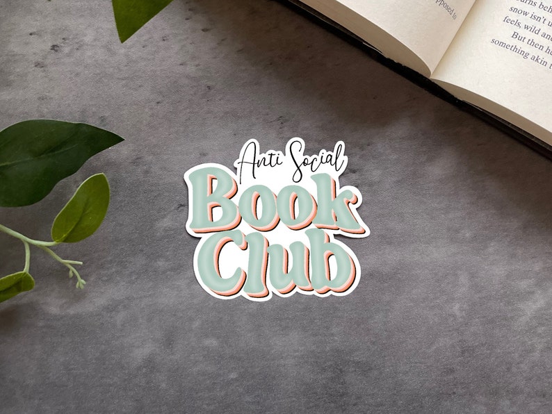 Anti Social Book Club, Book Lover Sticker, Kindle Stickers, Booktok, Bookstagram, Reader Gift, Bookish Gift, Stickers for Kindle, Bookworm