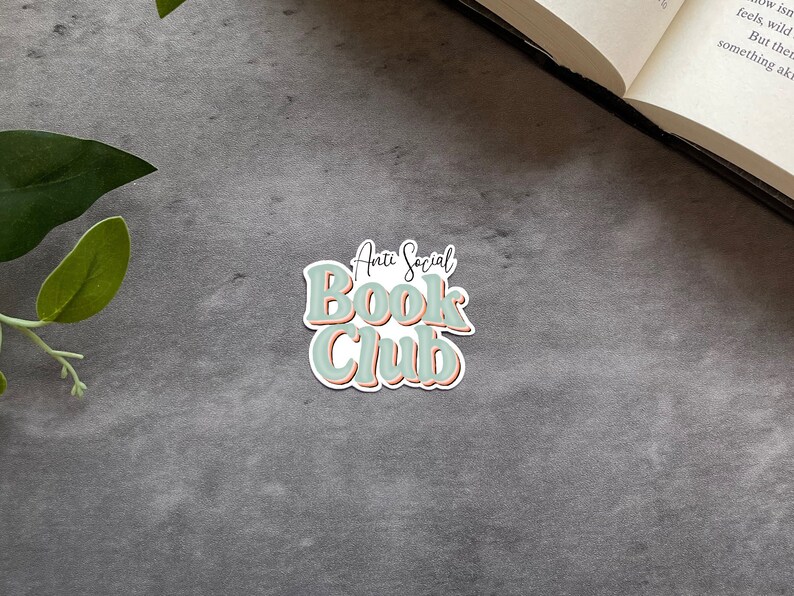 Anti Social Book Club, Book Lover Sticker, Kindle Stickers, Booktok, Bookstagram, Reader Gift, Bookish Gift, Stickers for Kindle, Bookworm