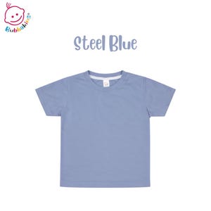 Blank Toddler T-Shirt: Polyester Crew Neck Kids Shirt | Sublimation Blanks for DTF and Embroidery Steel Blue