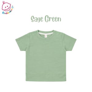 Blank Toddler T-Shirt: Polyester Crew Neck Kids Shirt | Sublimation Blanks for DTF and Embroidery Sage Green