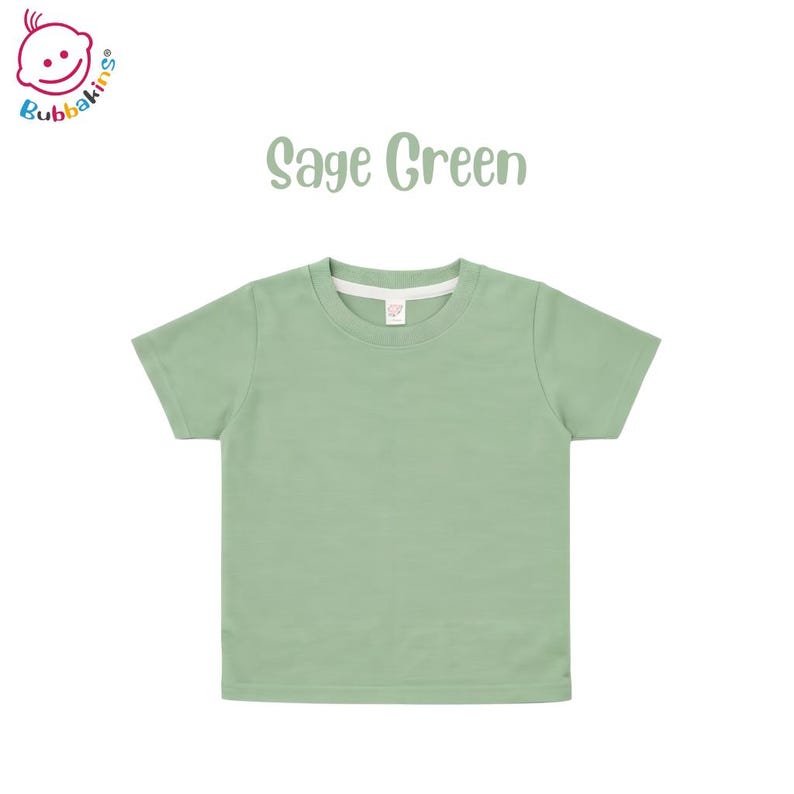 Blank Toddler T-Shirt: Polyester Crew Neck Kids Shirt | Sublimation Blanks for DTF and Embroidery Sage Green