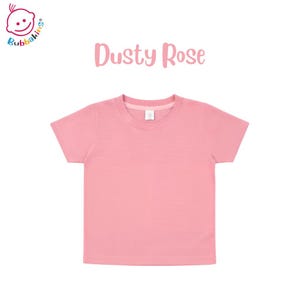 Blank Toddler T-Shirt: Polyester Crew Neck Kids Shirt | Sublimation Blanks for DTF and Embroidery Dusty Rose