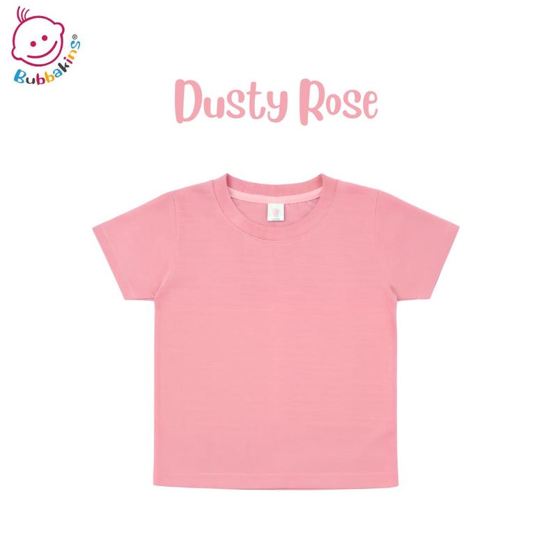 Blank Toddler T-Shirt: Polyester Crew Neck Kids Shirt | Sublimation Blanks for DTF and Embroidery Dusty Rose