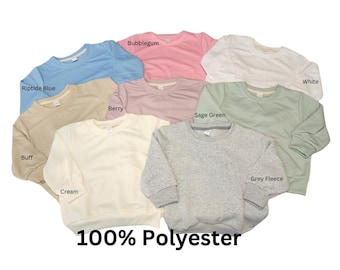 Sweat-shirt pour tout-petit : unisexe - Vêtements en polyester doux pour la sublimation, le DTF et les découpes DIY