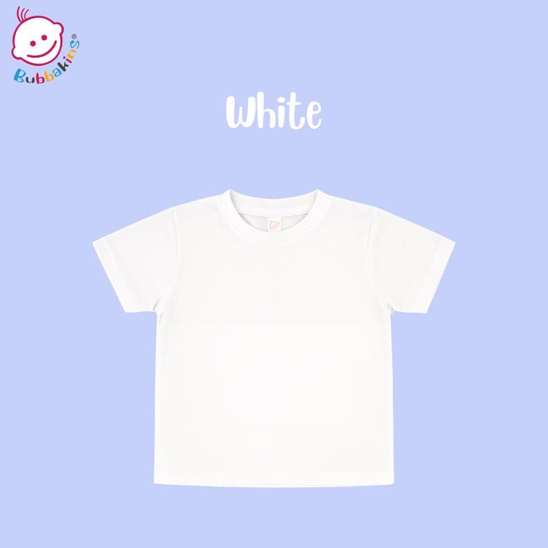 Blank Toddler T-Shirt: Polyester Crew Neck Kids Shirt | Sublimation Blanks for DTF and Embroidery White