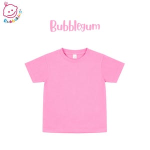 Blank Toddler T-Shirt: Polyester Crew Neck Kids Shirt | Sublimation Blanks for DTF and Embroidery Bubblegum