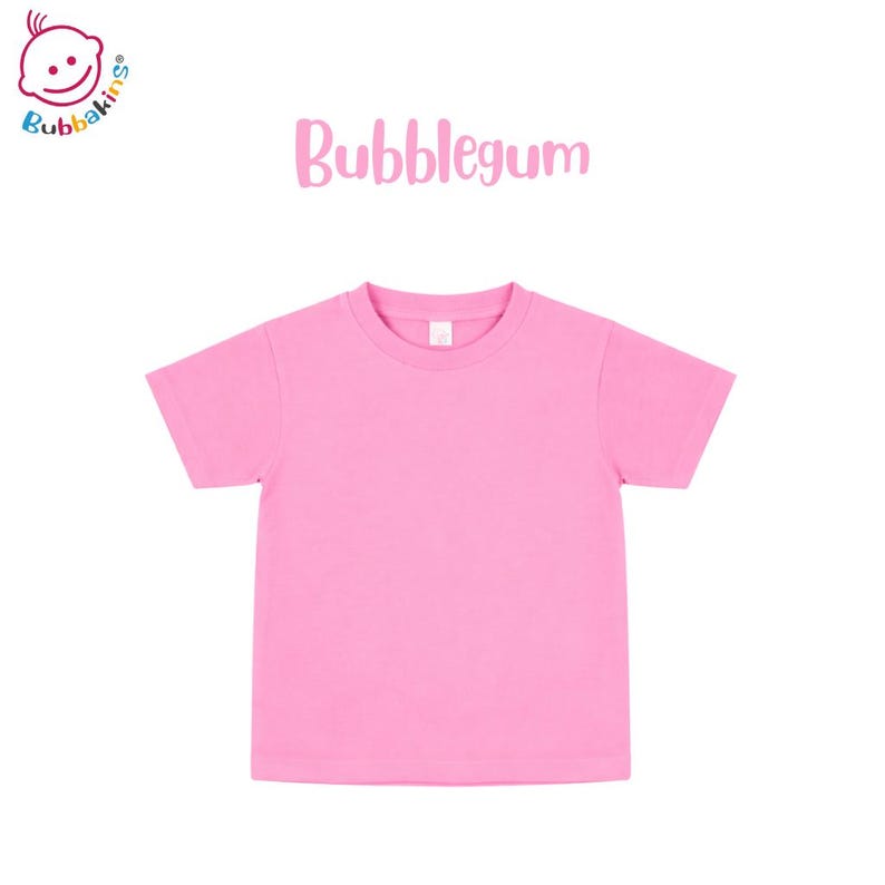 Blank Toddler T-Shirt: Polyester Crew Neck Kids Shirt | Sublimation Blanks for DTF and Embroidery Bubblegum