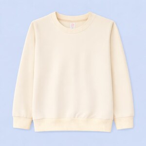 Adult Polyester SWEATSHIRT: Soft Crew Neck, Sublimation and DIY Apparel Cream