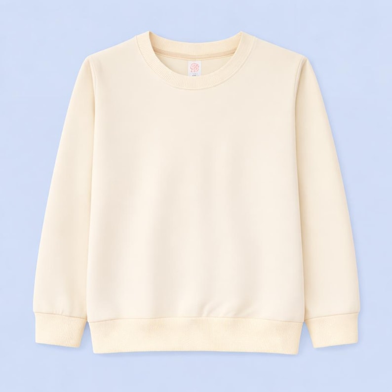 Adult Polyester SWEATSHIRT: Soft Crew Neck, Sublimation and DIY Apparel Cream