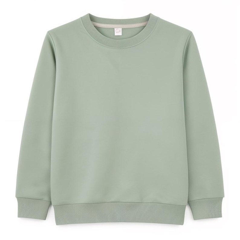 Adult Polyester SWEATSHIRT: Soft Crew Neck, Sublimation and DIY Apparel Sage Green