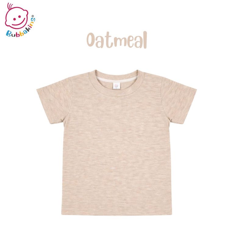 Blank Toddler T-Shirt: Polyester Crew Neck Kids Shirt | Sublimation Blanks for DTF and Embroidery Oatmeal
