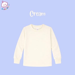 Blank Long-Sleeve Shirt: Polyester Infant, Toddler and Youth Crew Neck | Sublimation Blanks for DTF and Embroidery Cream