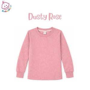 Blank Long-Sleeve Shirt: Polyester Infant, Toddler and Youth Crew Neck | Sublimation Blanks for DTF and Embroidery Dusty Rose
