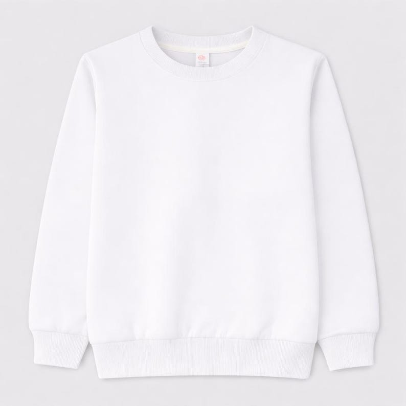 Adult Polyester SWEATSHIRT: Soft Crew Neck, Sublimation and DIY Apparel White
