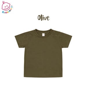 Blank Toddler T-Shirt: Polyester Crew Neck Kids Shirt | Sublimation Blanks for DTF and Embroidery Olive
