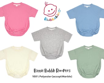 Baggy Bubble Romper: Infant Baby & Toddler - Soft Polyester Apparel for Sublimation, DTF and DIY Blanks