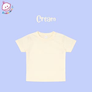 Blank Toddler T-Shirt: Polyester Crew Neck Kids Shirt | Sublimation Blanks for DTF and Embroidery Cream