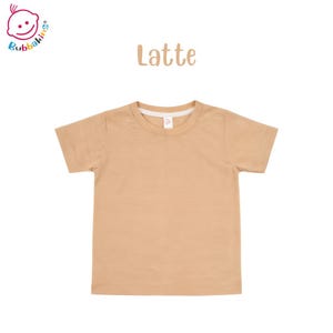 Blank Toddler T-Shirt: Polyester Crew Neck Kids Shirt | Sublimation Blanks for DTF and Embroidery Latte