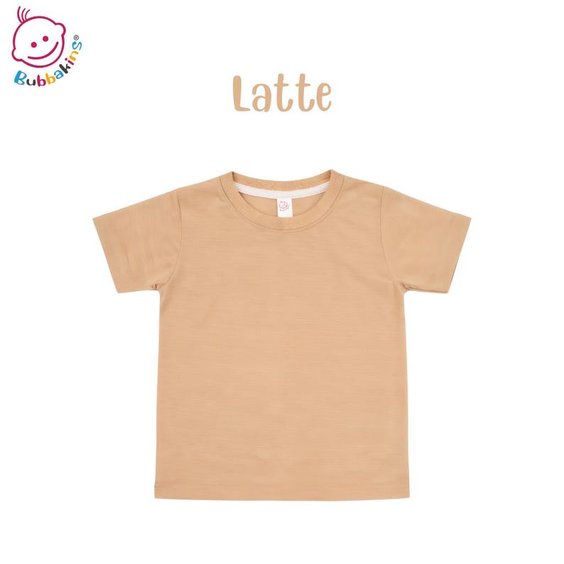 Blank Toddler T-Shirt: Polyester Crew Neck Kids Shirt | Sublimation Blanks for DTF and Embroidery Latte