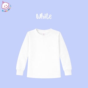 Blank Long-Sleeve Shirt: Polyester Infant, Toddler and Youth Crew Neck | Sublimation Blanks for DTF and Embroidery White