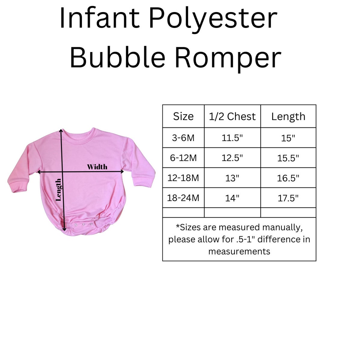 100 Polyester Sweatshirt Bubble Romper, Sublimation Blank, Oversized