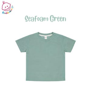 Blank Toddler T-Shirt: Polyester Crew Neck Kids Shirt | Sublimation Blanks for DTF and Embroidery Seafoam Green