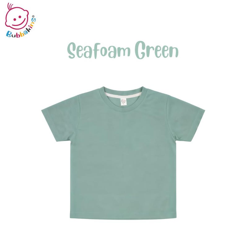 Blank Toddler T-Shirt: Polyester Crew Neck Kids Shirt | Sublimation Blanks for DTF and Embroidery Seafoam Green
