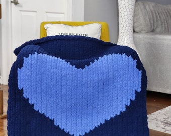 Chunky Knit Heart Blanket Pattern: DIY Written Pattern (Digital Download)