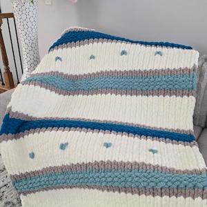 Neutral Tones Blanket Pattern. Pattern ONLY. Chunky Knit Blanket Pattern. Digital Download Blanket Pattern. Handknit Blanket Pattern