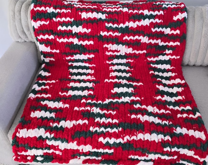 Candy Cane Print Pattern Hooded Blanket