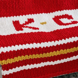 Kansas City Chiefs Chunky Knit Blanket Pattern (PDF Download)