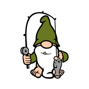 Adventure Gnome Fisherman svg cut file for cricut and silhouette