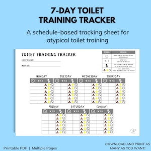 Schedule-Based Toilet Training Tracker (7-Day) - perfect for families with neurodiverse kids and atypical potty training methods