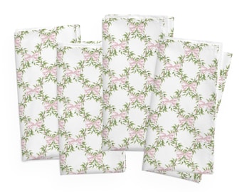 Napkins: Bow Trellis in Pink