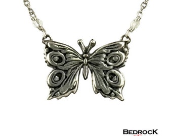 Fine Silver Butterfly Pendant | Necklace