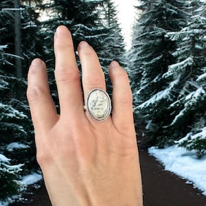 Dendritic Opal Statement Ring