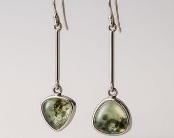 Drop-Dangle Prehnite Earrings