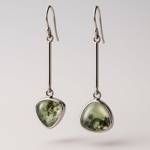 Drop-Dangle Prehnite Earrings