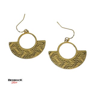 Gold Wave Design Chic Dangling Earrings | Boho Style