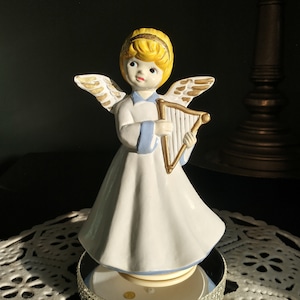 Vintage Christmas Angel Playing Harp