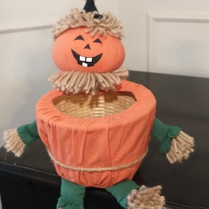 Vintage Halloween pumpa planteringskruka