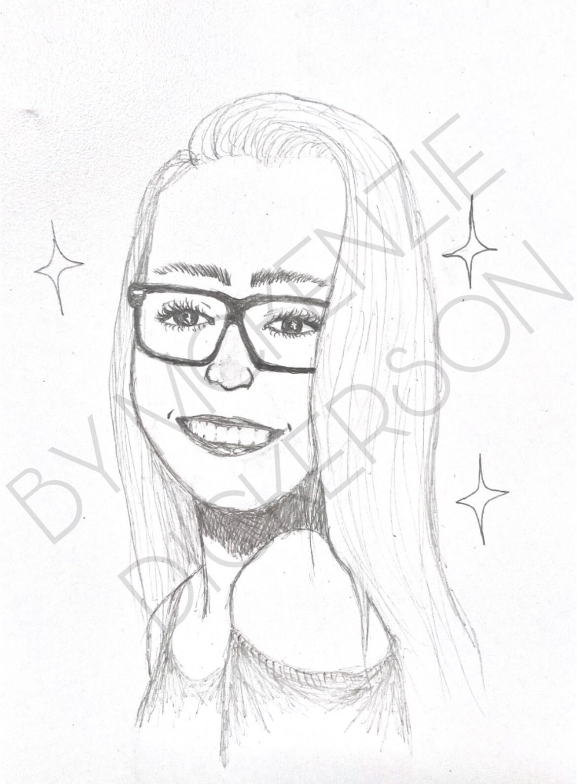 Self Portrait Drawing Digital Print Art Etsy